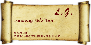 Lendvay Gábor névjegykártya